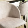 TOM - Set of 2 Beige Velvet Chairs | Steel Legs | Wraparound Backrest