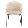 Lot 2 chaises velours beige TOM - Dossier enveloppant - Pieds acier