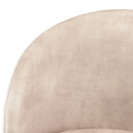 Lot 2 chaises velours beige TOM - Dossier enveloppant - Pieds acier