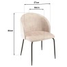 Lot 2 chaises velours beige TOM - Dossier enveloppant - Pieds acier