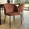 Lot 2 chaises velours acajou TOM - Confort et élégance