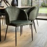 TOM - Set of 2 Pine Green Velvet Chairs | Cozy and Elegant Design