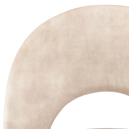 Lot 2 chaises velours beige TOM - Pieds acier noir