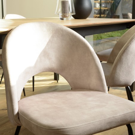 TOM - Set of 2 Beige Velvet Chairs