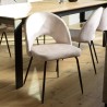 Lot 2 chaises velours beige TOM - Pieds acier noir