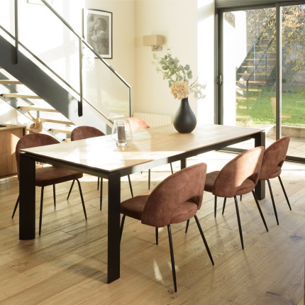TOM - Set of 2 Mahogany Velvet Chairs