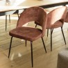 Lot 2 chaises velours acajou dossier ouvert