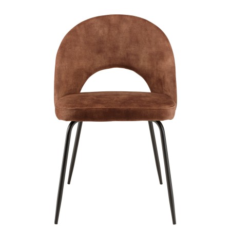 TOM - Set of 2 Mahogany Velvet Chairs