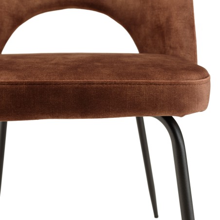 TOM - Set of 2 Mahogany Velvet Chairs