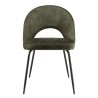 TOM - Set of 2 Pine Green Velvet Chairs with Steel Legs