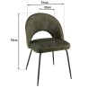 Lot 2 chaises velours vert sapin TOM