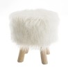 Tabouret rond SACHA en peau de mouton 40x40cm