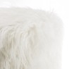 SACHA Round Stool 40x40cm Ivory Sheepskin with Wooden Legs