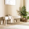 Banc SACHA en laine texturée ivoire 120x40cm