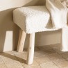 Banc SACHA en laine texturée ivoire 120x40cm
