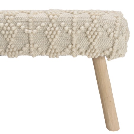 SACHA Bench 120x40cm Ivory Wool | Elegant and Comfortable