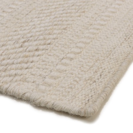 Tapis rectangulaire laine texturée beige 200x290cm