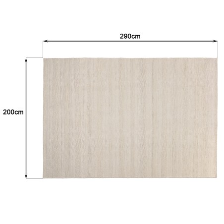 Tapis rectangulaire laine texturée beige 200x290cm