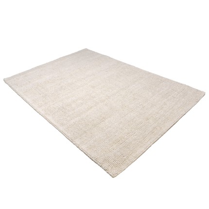 SACHA Rectangular Rug 160x230cm in Looped Wool, Ivory