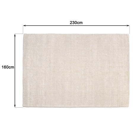 Tapis rectangulaire en laine bouclée ivoire 160x230cm
