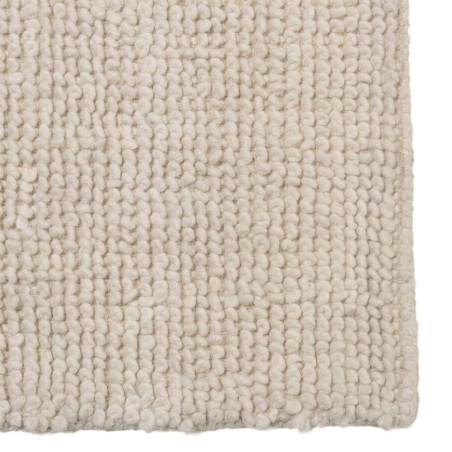 Tapis rectangulaire en laine bouclée 200x290cm - couleur ivoire