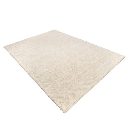 Tapis rectangulaire en laine bouclée 200x290cm - couleur ivoire