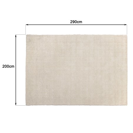 Tapis rectangulaire en laine bouclée 200x290cm - couleur ivoire