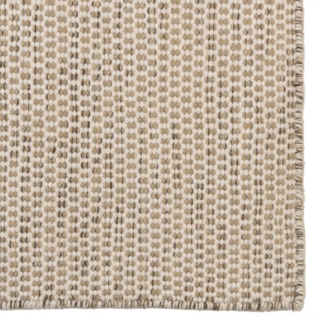 Tapis rectangulaire QUENTIN 200x290cm laine blanc/marron chiné