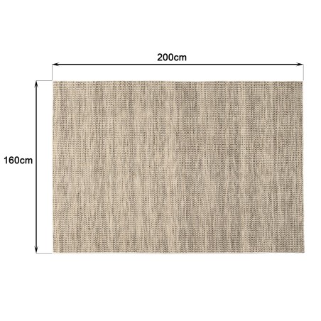 Tapis QUENTIN en laine tissée blanc et kaki 160x230cm