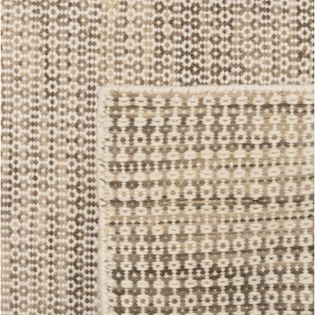 Tapis QUENTIN en laine tissée blanc et kaki 200x290cm