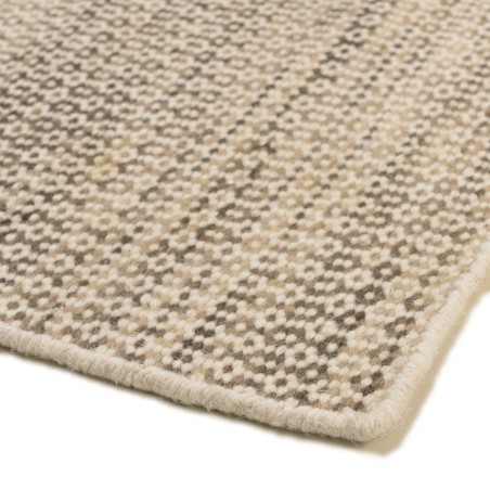 Tapis QUENTIN en laine tissée blanc et kaki 200x290cm