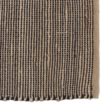 Quentin Rectangular Rug 200x290 cm - Jute & Cotton - Sand & Black
