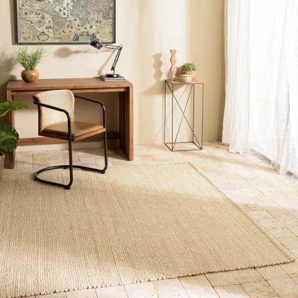 Tapis QUENTIN 160x230cm en jute et coton beige