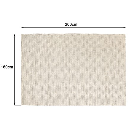 Quentin Rectangular Rug 160x230cm - Ecru Woven Wool
