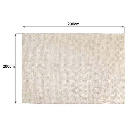 Tapis rectangulaire QUENTIN en laine écru 200x290cm