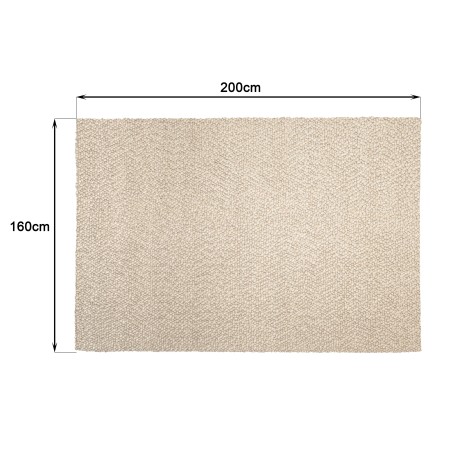 Tapis QUENTIN en laine bouclée beige 160x230cm