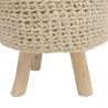Tabouret rond en laine tressée ivoire SACHA