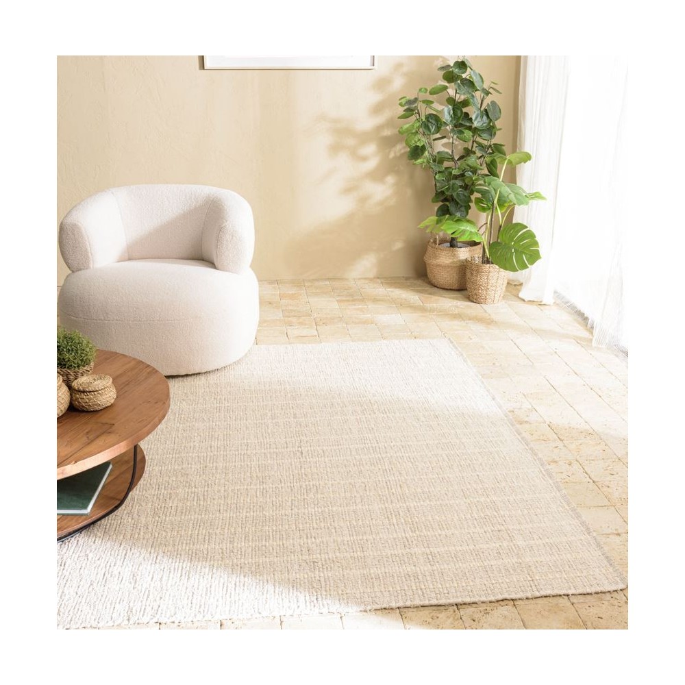 SACHA Rectangular Rug 160x230cm in Recycled Cotton - Ivory SACHA Rectangular Rug 160x230cm in Recycled Cotton - Ivory