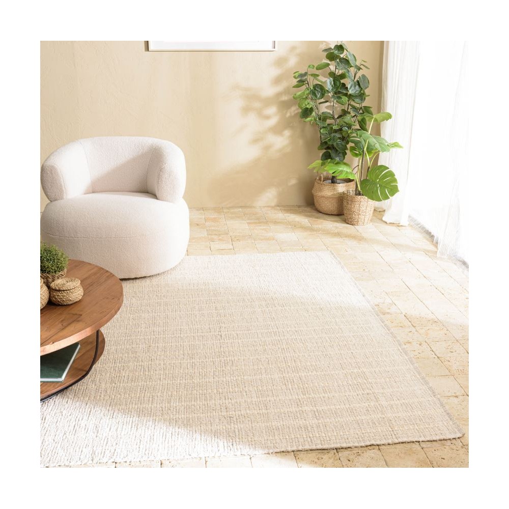 SACHA Rectangular Rug 200x290cm in Recycled Cotton - Ivory SACHA Rectangular Rug 200x290cm in Recycled Cotton - Ivory