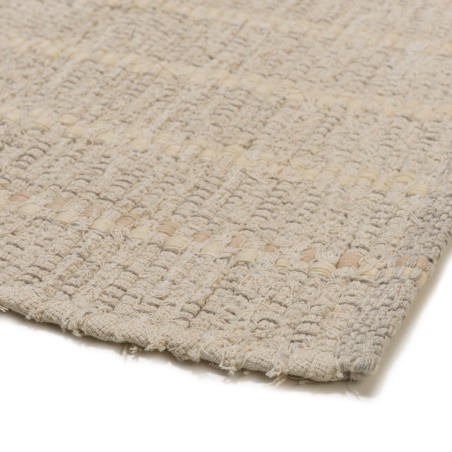 Tapis rectangulaire en coton recyclé 200x290cm - couleur ivoire