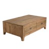 Table basse rectangulaire SANDY 140x85cm 4 tiroirs bois Pin recyclé
