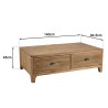SANDY Rectangular Coffee Table 140x85cm - Recycled Pine Wood