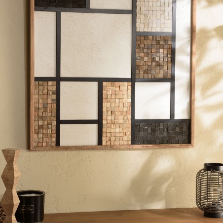 SANDY - Wall decoration 82x82cm Tricolour Mosaic