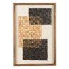 Décoration murale mosaïque beige/noire 42x62cm en pin recyclé