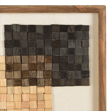 SANDY Wall Decoration No. 1 42x62cm Beige/Black Mosaic Recycled Pine