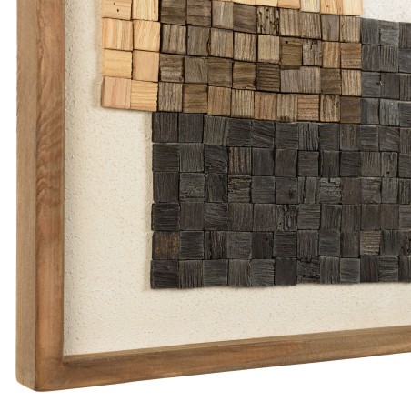 SANDY Wall Decoration No. 1 42x62cm Beige/Black Mosaic Recycled Pine