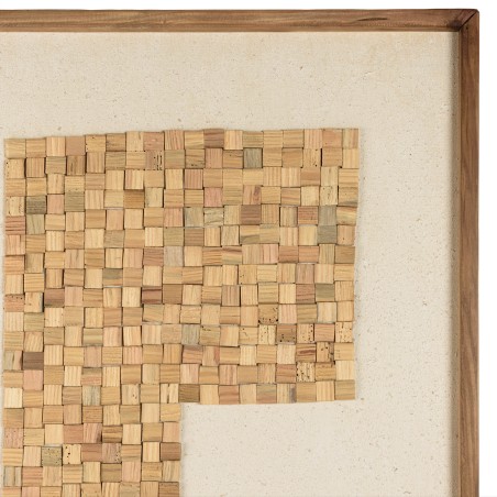 Décoration murale SANDY 82x122cm mosaïque beige/noire en Pin recyclé