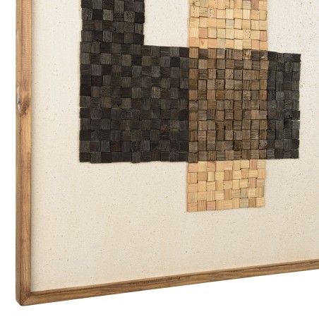 Décoration murale SANDY 82x122cm mosaïque beige/noire en Pin recyclé