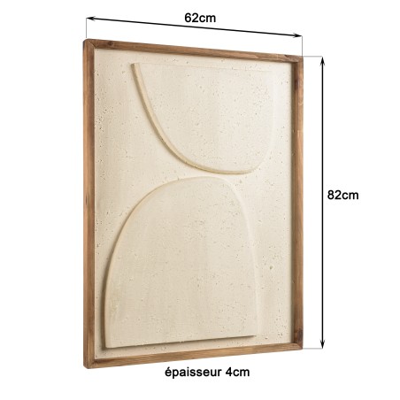 SANDY Wall Decoration 62x82cm - Abstract Shapes Recycled White Pine