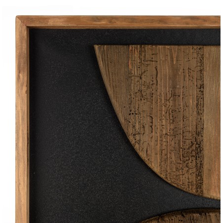 SANDY Wall Decoration 62x82cm - Recycled Pine Shapes on Black Background